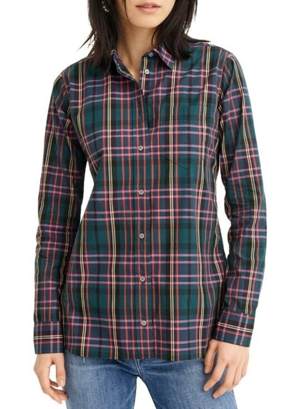 New J.Crew Sigature Cotton Tartan Shirt Green 6